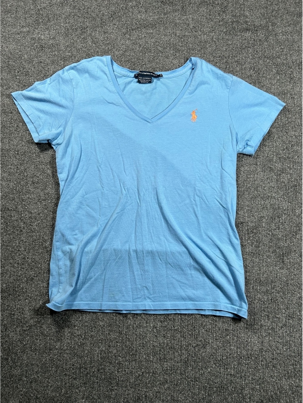 Ralph Lauren Sport Light Blue V-Neck T-Shirt Size S